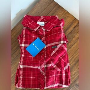 Columbia Womens Pink Plaid Shirt Size Medium New
